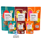 African Delights granola family, all 3 flavors and both sizes
