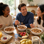 Friends sharing African Delights granola bowls together