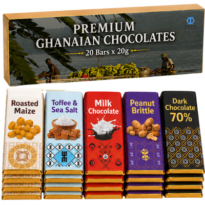 Amonu Lake Bosumtwe Chocolate Box 20 × 20g — Wholesale 12-Box Pack