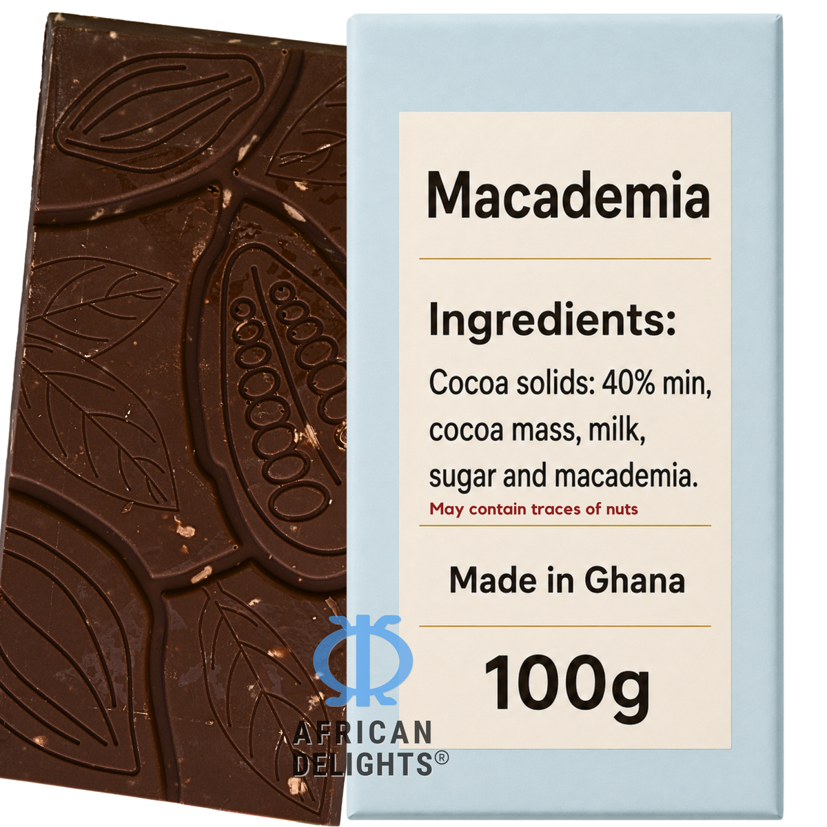 Amonu Macadamia (100g) ingredients and nutrition # Size_100 g bars # Type_Regular # Flavor_Macadamia
