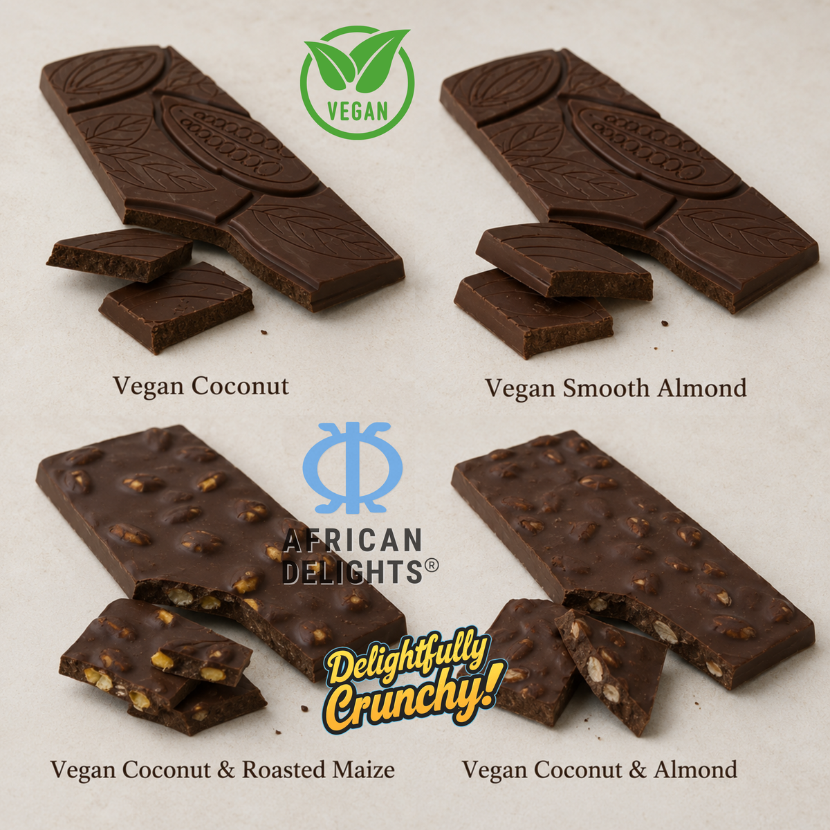 Amonu Coconut Vegan (100g) assortment view # Size_100 g bars # Type_Vegan # Flavor_Coconut Vegan