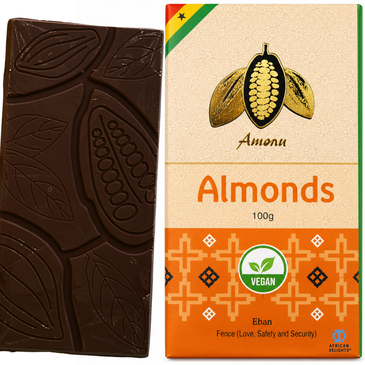 Amonu Smooth Almond Vegan (100g) # Size_100 g bars # Type_Vegan # Flavor_Smooth Almond Vegan