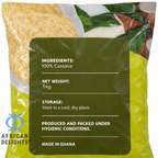 Special Gari (Cassava Semolina) ingredients label