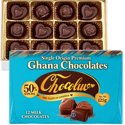 Chocoluv Milk Chocolate Gift Box 12 Pieces — Wholesale 12-Box Pack